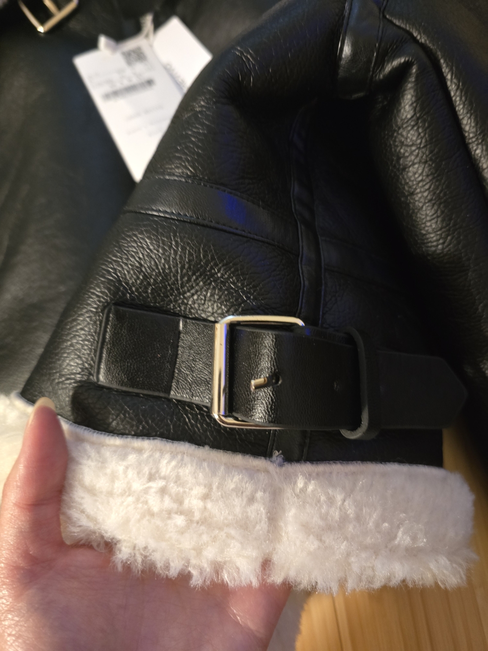 Urban Revivo Faux Leather Sherling Jacket L NWT - Picture 5 of 7